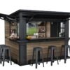 Signature 9x7 Outdoor Bar Shed - Walnut Brown