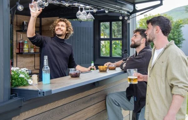 Signature 9x7 Outdoor Bar Shed - Walnut Brown