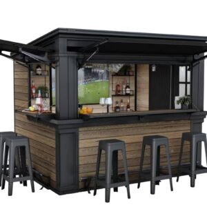 Signature 9x7 Outdoor Bar Shed - Walnut Brown
