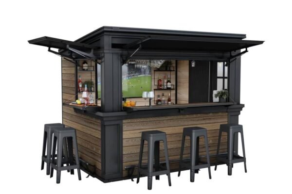 Signature 9x7 Outdoor Bar Shed - Walnut Brown