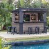 Signature 9x7 Outdoor Bar Shed - Walnut Brown