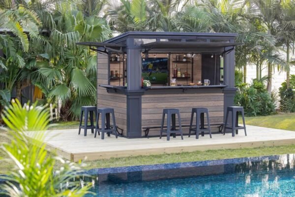 Signature 9x7 Outdoor Bar Shed - Walnut Brown