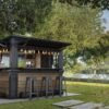Signature 9x7 Outdoor Bar Shed - Walnut Brown