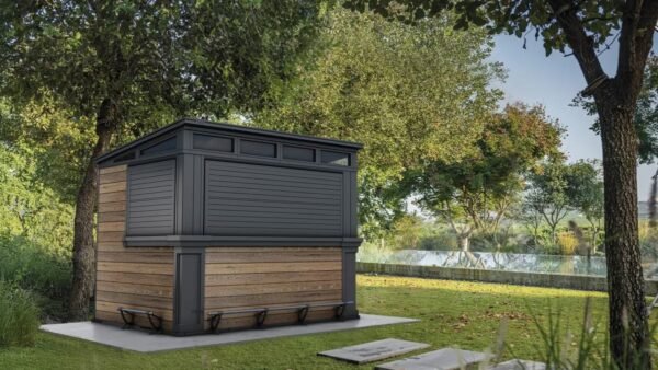 Signature 9x7 Outdoor Bar Shed - Walnut Brown