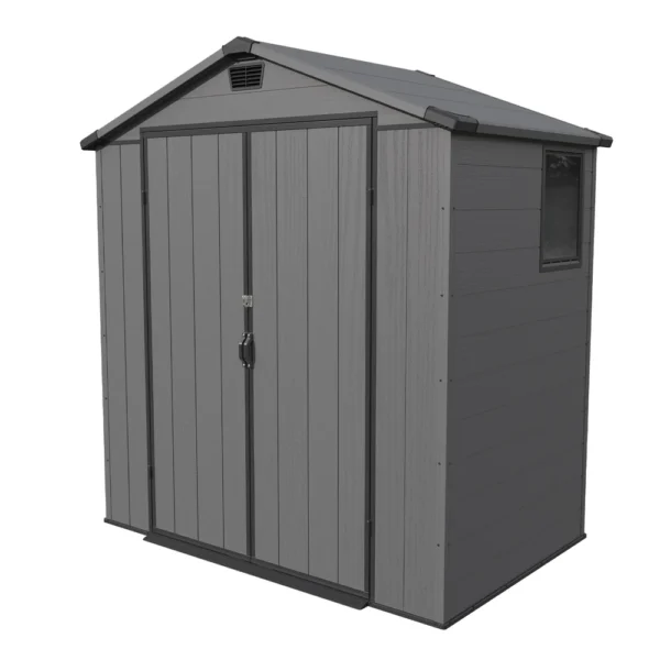 Patiowell 6x4 Plastic Shed with Window (Dark Gray)