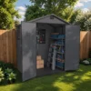Patiowell 6x4 Plastic Shed with Window (Dark Gray)